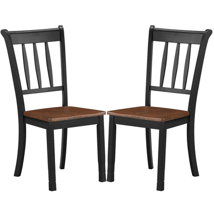 2 Pieces Solid Whitesburg Spindle Back Wood Dining Chairs, Black Dining Chairs   at Gallery Canada