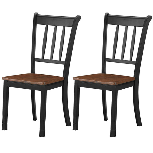 2 Pieces Solid Whitesburg Spindle Back Wood Dining Chairs, Black Dining Chairs   at Gallery Canada