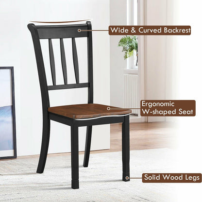 2 Pieces Solid Whitesburg Spindle Back Wood Dining Chairs, Black Dining Chairs   at Gallery Canada