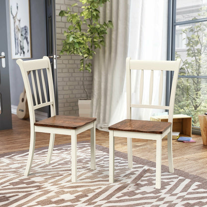 2 Pieces Solid Whitesburg Spindle Back Wood Dining Chairs, White Dining Chairs   at Gallery Canada