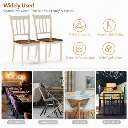 2 Pieces Solid Whitesburg Spindle Back Wood Dining Chairs, White Dining Chairs   at Gallery Canada