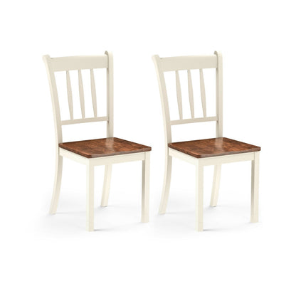 2 Pieces Solid Whitesburg Spindle Back Wood Dining Chairs, White Dining Chairs   at Gallery Canada