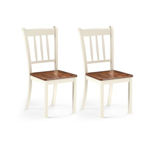 2 Pieces Solid Whitesburg Spindle Back Wood Dining Chairs, White