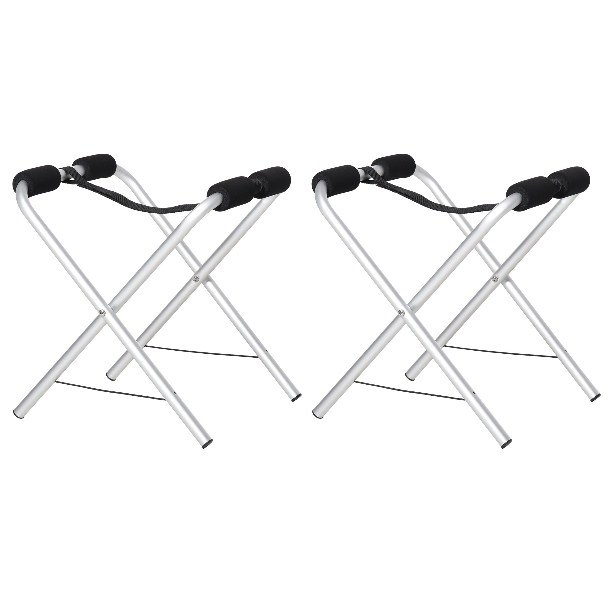 2 Pieces Universal Kayak Storage Stand &; Rack for Cleaning, Storing, &; Maintenance with Aluminum Frame &; Folding Design Kayak Carts   at Gallery Canada