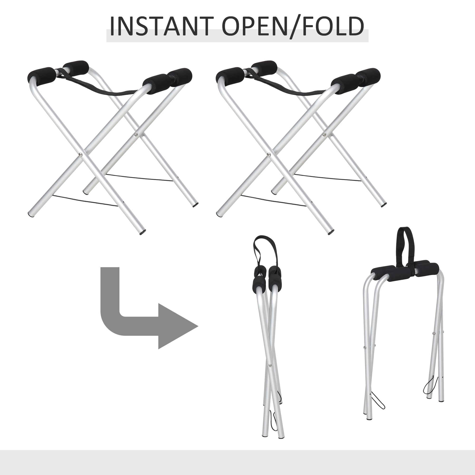 2 Pieces Universal Kayak Storage Stand &; Rack for Cleaning, Storing, &; Maintenance with Aluminum Frame &; Folding Design Kayak Carts   at Gallery Canada