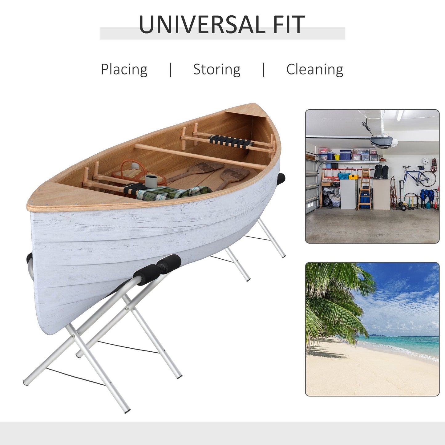 2 Pieces Universal Kayak Storage Stand &; Rack for Cleaning, Storing, &; Maintenance with Aluminum Frame &; Folding Design Kayak Carts   at Gallery Canada