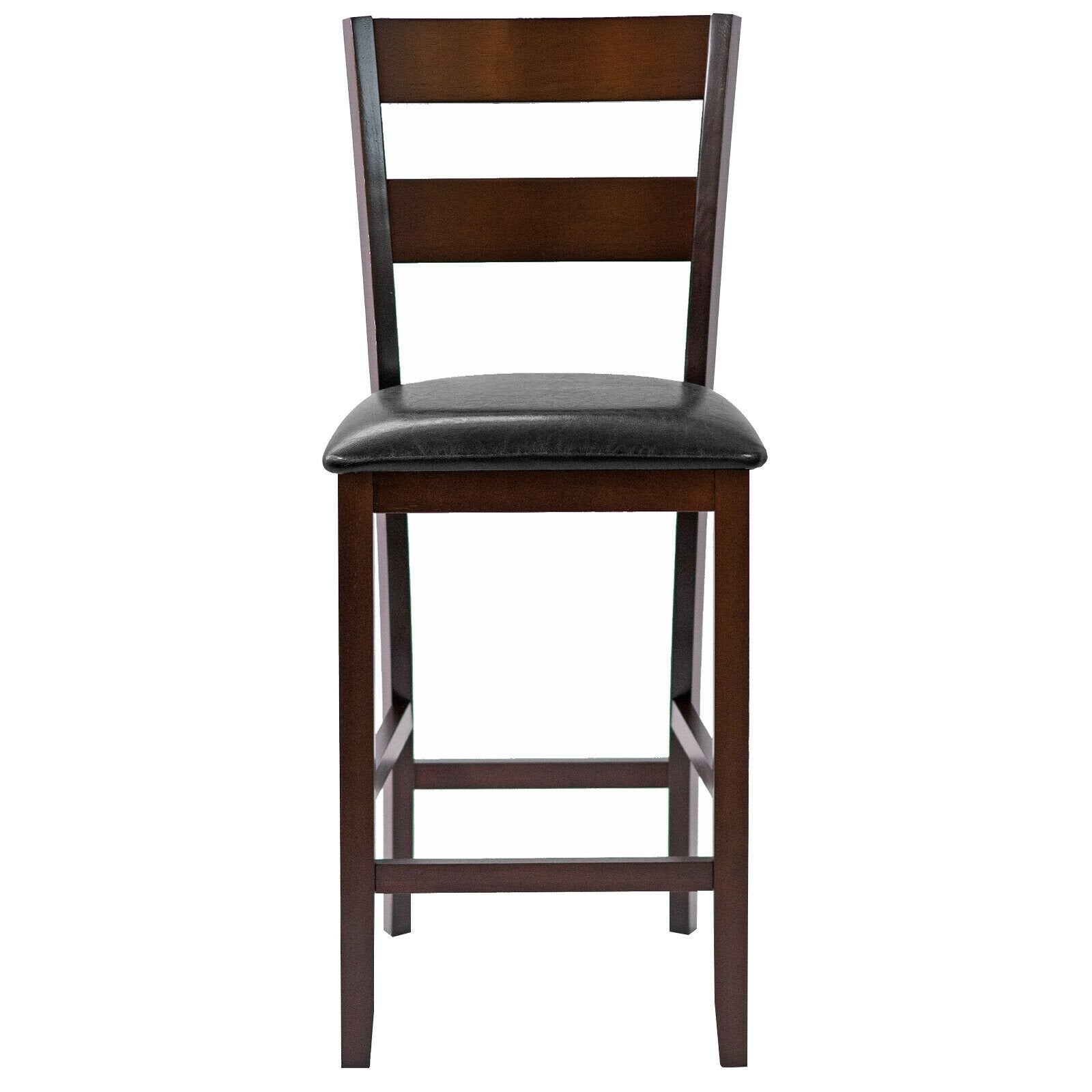 2-Pieces Upholstered Bar Stools Counter Height Chairs with PU Leather Cover, Brown Bar Stools   at Gallery Canada