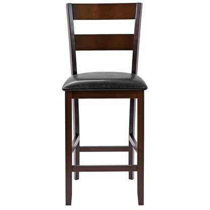 2-Pieces Upholstered Bar Stools Counter Height Chairs with PU Leather Cover, Brown Bar Stools   at Gallery Canada