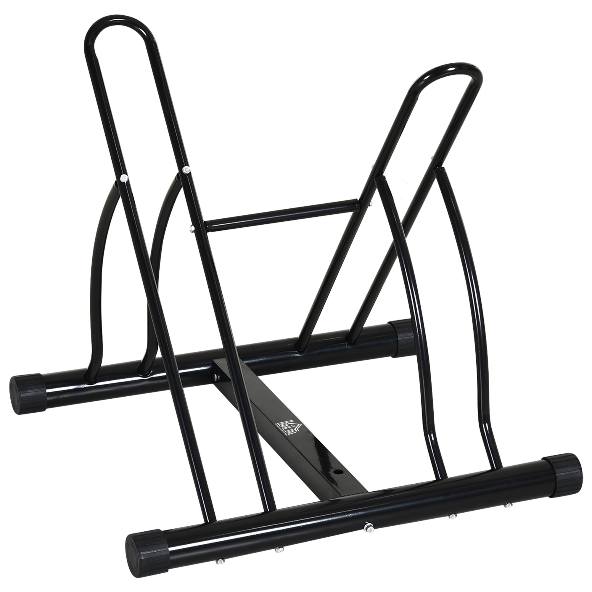 2 Rack Bicycle Floor Stand Bike Parking Garage, Indoor and Outdoor Storage Bike Parking Stands Black  at Gallery Canada