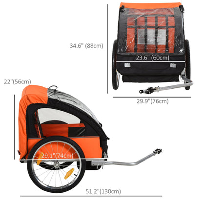 2-Seat Child Bike Trailer for Kids with a Strong Steel Frame, 5-Point Safety Harnesses, &; Comfortable Seat, Red Kids Bike Trailers   at Gallery Canada