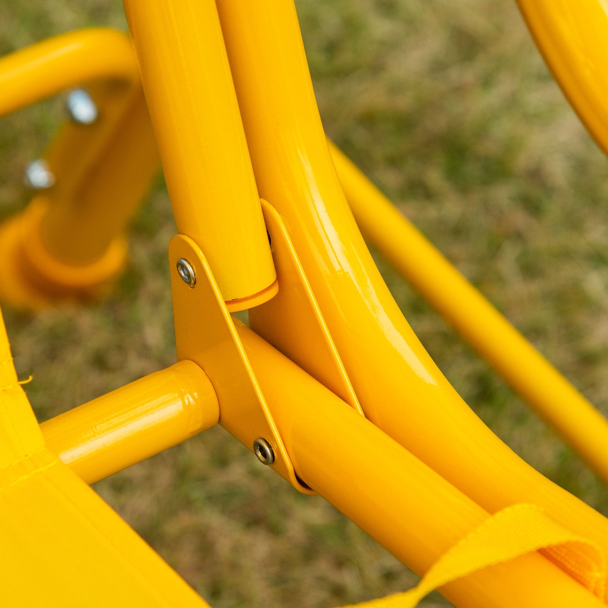 Tiger Pattern Kids Patio Swing Chair with Canopy and Seat Belt, Yellow Gym Sets & Swings   at Gallery Canada