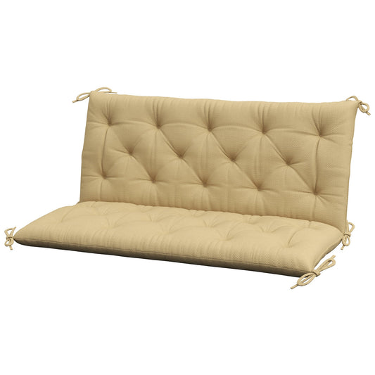 2 Seater Garden Bench Cushions With Backrest for Garden Patio, Khaki Patio Chair Cushions   at Gallery Canada