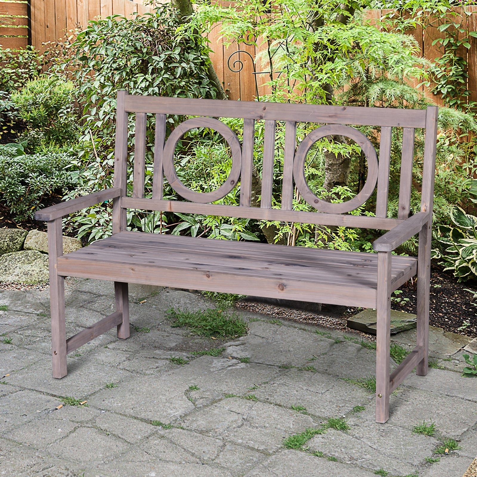 2-Seater Garden Bench Solid Fir Wood Porch Loveseat Chair for Garden Patio Outdoor Furniture Outdoor Benches   at Gallery Canada