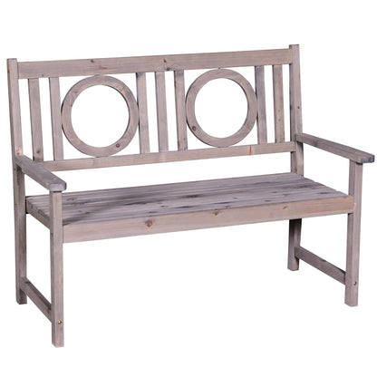 2-Seater Garden Bench Solid Fir Wood Porch Loveseat Chair for Garden Patio Outdoor Furniture Outdoor Benches Grey  at Gallery Canada