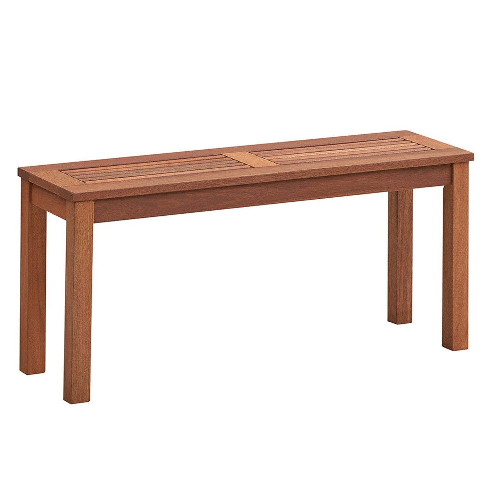 2-Seater Patio Backless Dining Bench with Breathable Slatted Seat, Natural Outdoor Benches   at Gallery Canada