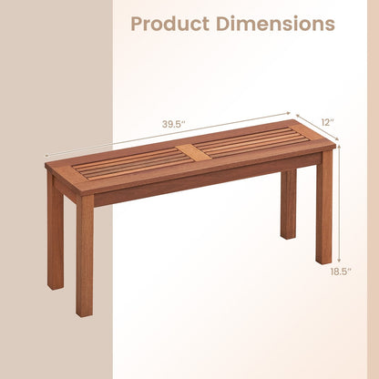 2-Seater Patio Backless Dining Bench with Breathable Slatted Seat, Natural Outdoor Benches   at Gallery Canada