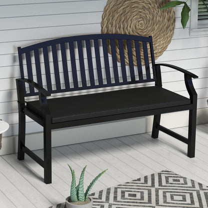 2-Seater Patio Bench Cushion Outdoor Seat Swing Replacement Pad with Zipper Cover, Ties for Patio, Garden, Black Patio Chair Cushions   at Gallery Canada