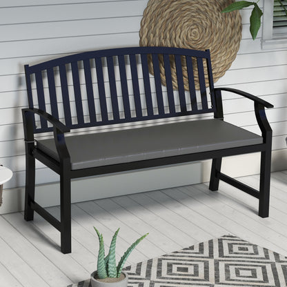 2-Seater Patio Bench Cushion Outdoor Seat Swing Replacement Pad with Zipper Cover, Ties for Patio, Garden, Dark Grey Patio Chair Cushions   at Gallery Canada