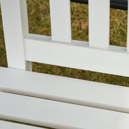 2-Seater Patio Swing Chair, Fir Wooden Porch Swing with Slatted Design, Hanging Chains for Outdoor, Garden, White Hanging Porch Swings   at Gallery Canada