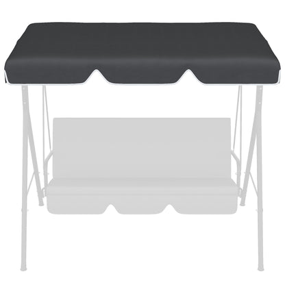 2 Seater Swing Canopy Replacement, Outdoor Swing Seat Top Cover, UV50+ Sun Shade (Canopy Only), Black Porch Swings with Canopy   at Gallery Canada