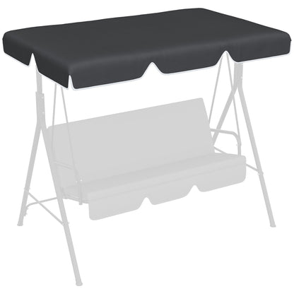 2 Seater Swing Canopy Replacement, Outdoor Swing Seat Top Cover, UV50+ Sun Shade (Canopy Only), Black Porch Swings with Canopy Black  at Gallery Canada