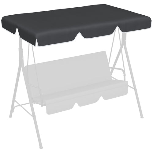 2 Seater Swing Canopy Replacement, Outdoor Swing Seat Top Cover, UV50+ Sun Shade (Canopy Only), Black