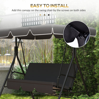 2 Seater Swing Canopy Replacement, Outdoor Swing Seat Top Cover, UV50+ Sun Shade (Canopy Only), Black Porch Swings with Canopy   at Gallery Canada