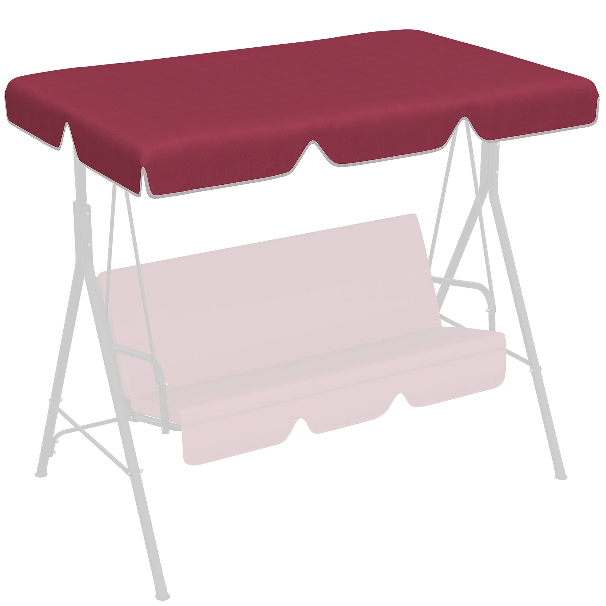 2 Seater Swing Canopy Replacement, Outdoor Swing Seat Top Cover, UV50+ Sun Shade (Canopy Only), Wine Red Porch Swings with Canopy Wine Red  at Gallery Canada