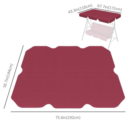 2 Seater Swing Canopy Replacement, Outdoor Swing Seat Top Cover, UV50+ Sun Shade (Canopy Only), Wine Red Porch Swings with Canopy   at Gallery Canada