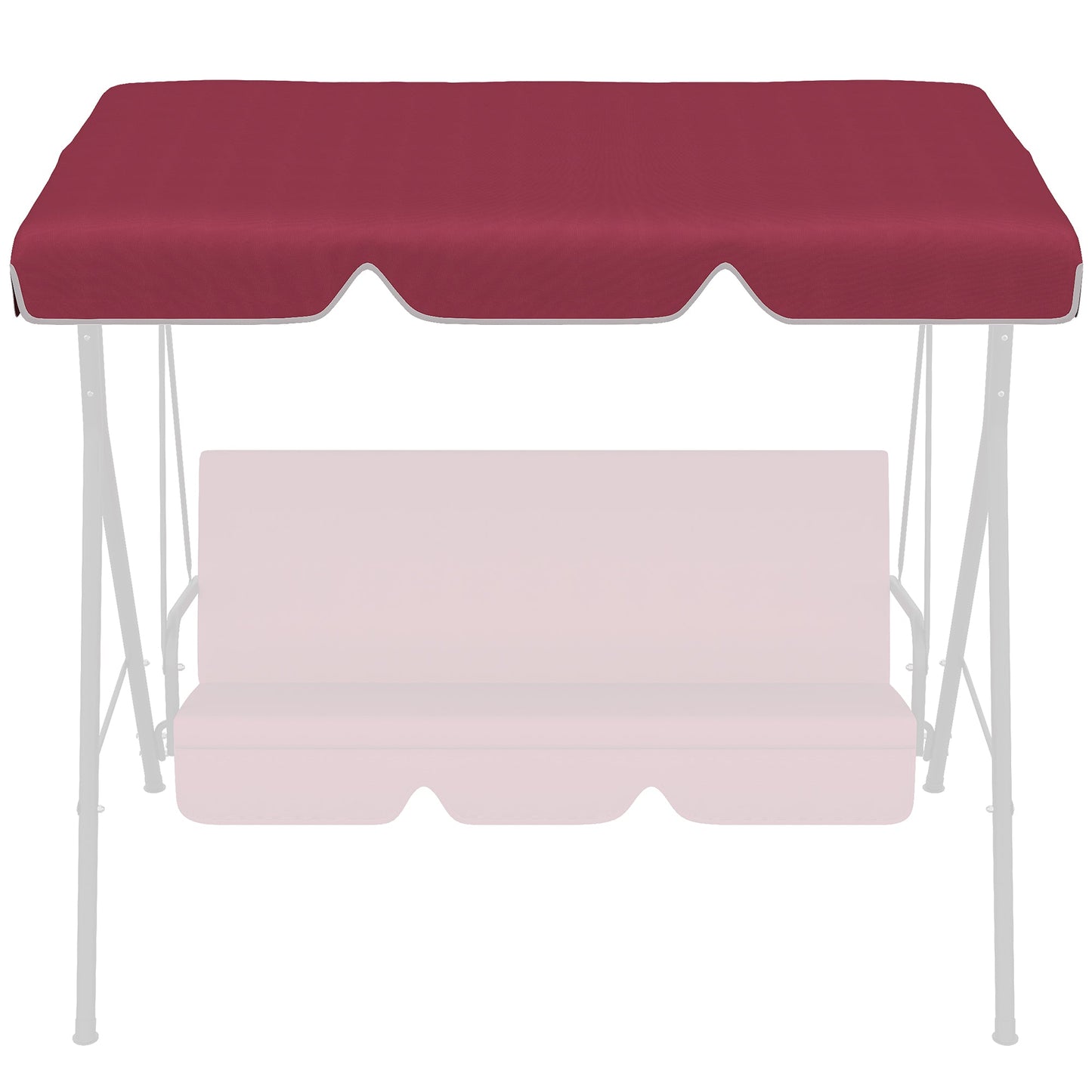 2 Seater Swing Canopy Replacement, Outdoor Swing Seat Top Cover, UV50+ Sun Shade (Canopy Only), Wine Red Porch Swings with Canopy   at Gallery Canada