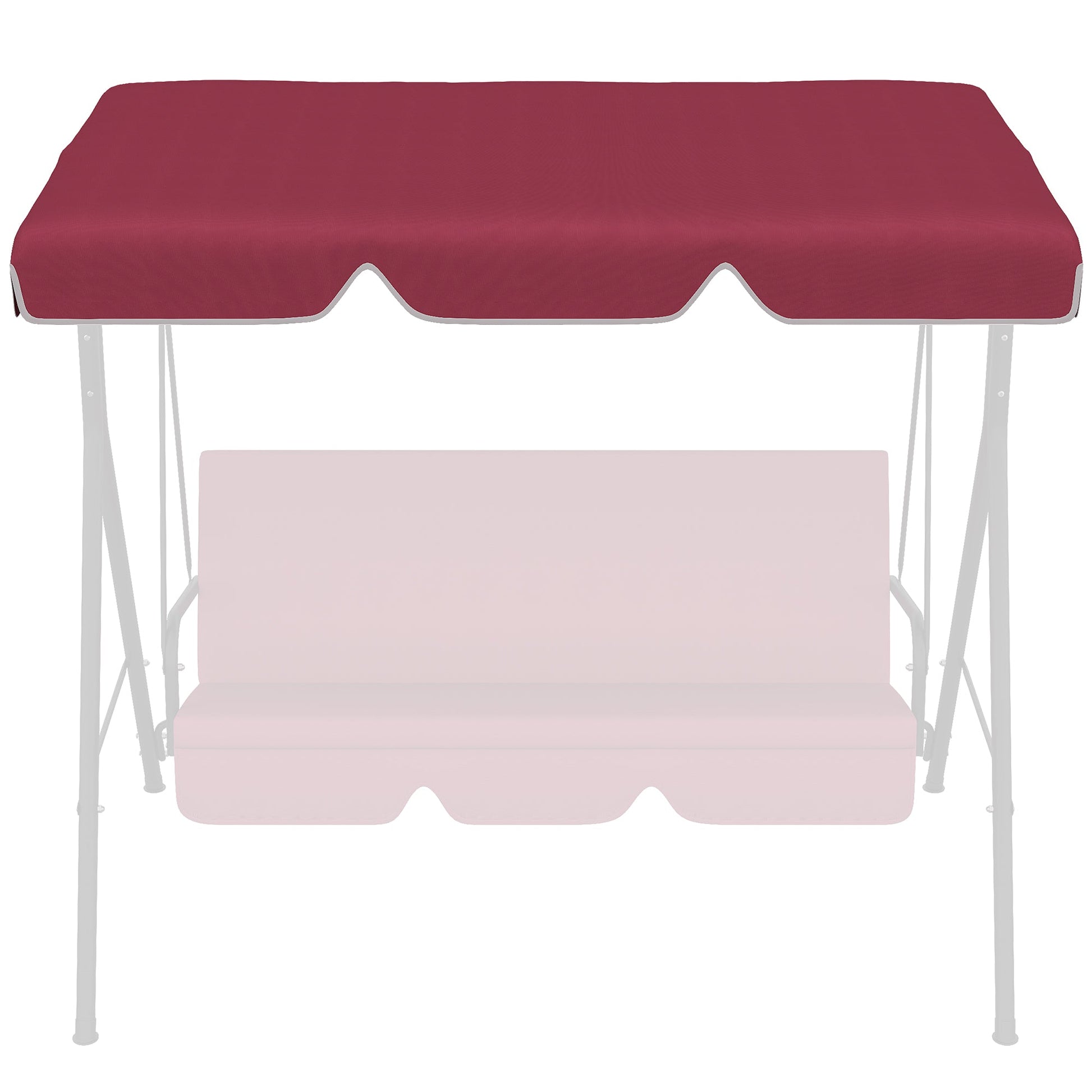 2 Seater Swing Canopy Replacement, Outdoor Swing Seat Top Cover, UV50+ Sun Shade (Canopy Only), Wine Red Porch Swings with Canopy   at Gallery Canada