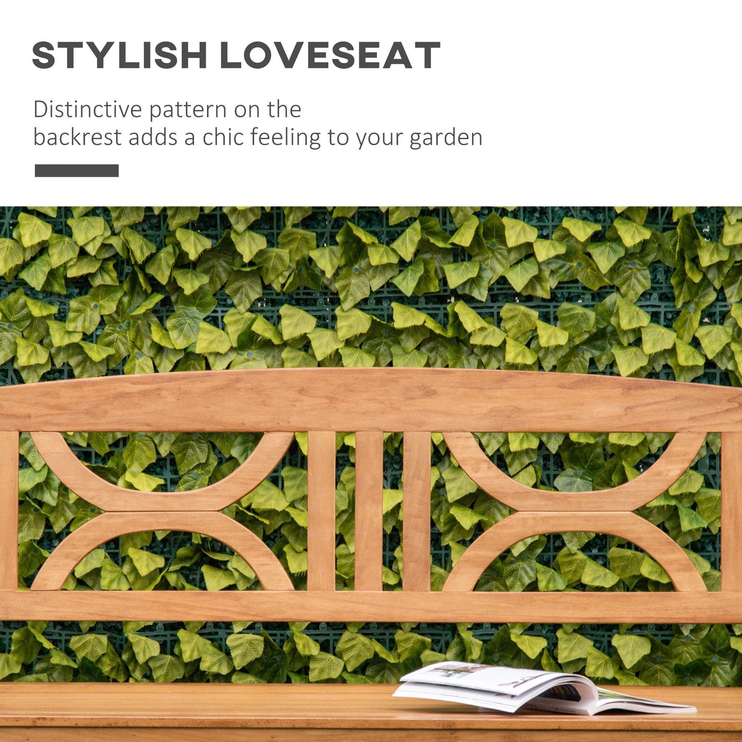 2-Seater Wooden Garden Bench for Yard, Lawn, Porch, Natural Patio Chairs   at Gallery Canada