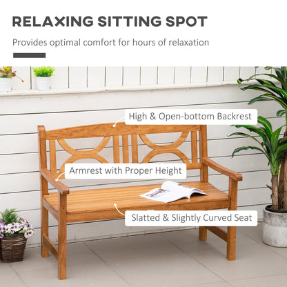 2-Seater Wooden Garden Bench for Yard, Lawn, Porch, Natural Patio Chairs   at Gallery Canada