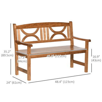 2-Seater Wooden Garden Bench for Yard, Lawn, Porch, Natural Patio Chairs   at Gallery Canada