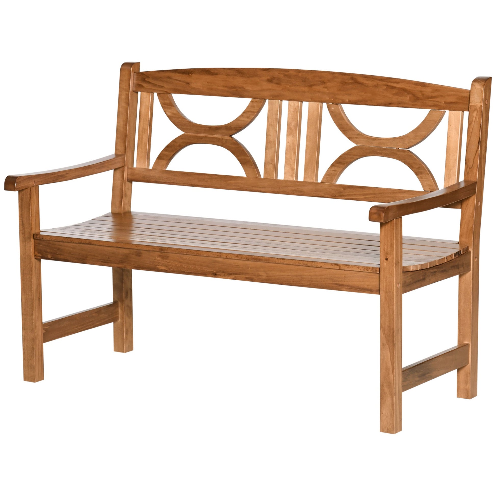 2-Seater Wooden Garden Bench for Yard, Lawn, Porch, Natural Patio Chairs Natural  at Gallery Canada