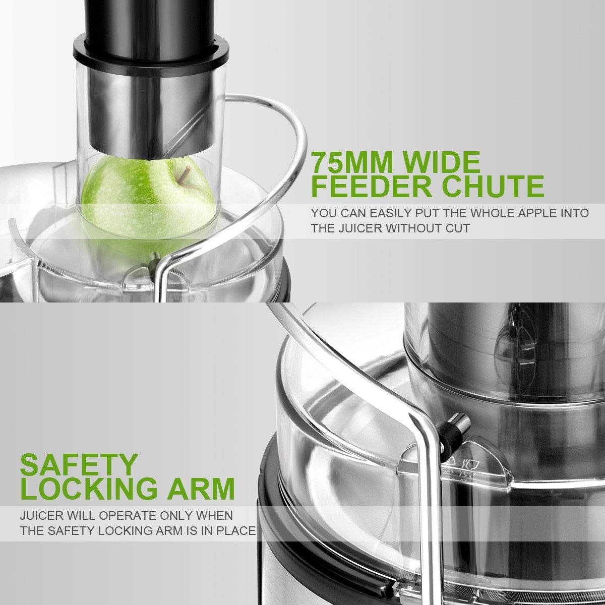 2 Speed Electric Juice Press for Fruit and Vegetable, Silver Juicers & Coffee Machines   at Gallery Canada