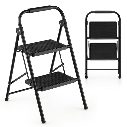 2-Step/3-Step Ladder with Wide Anti-Slip Pedal-2-Step, Black Ladders   at Gallery Canada