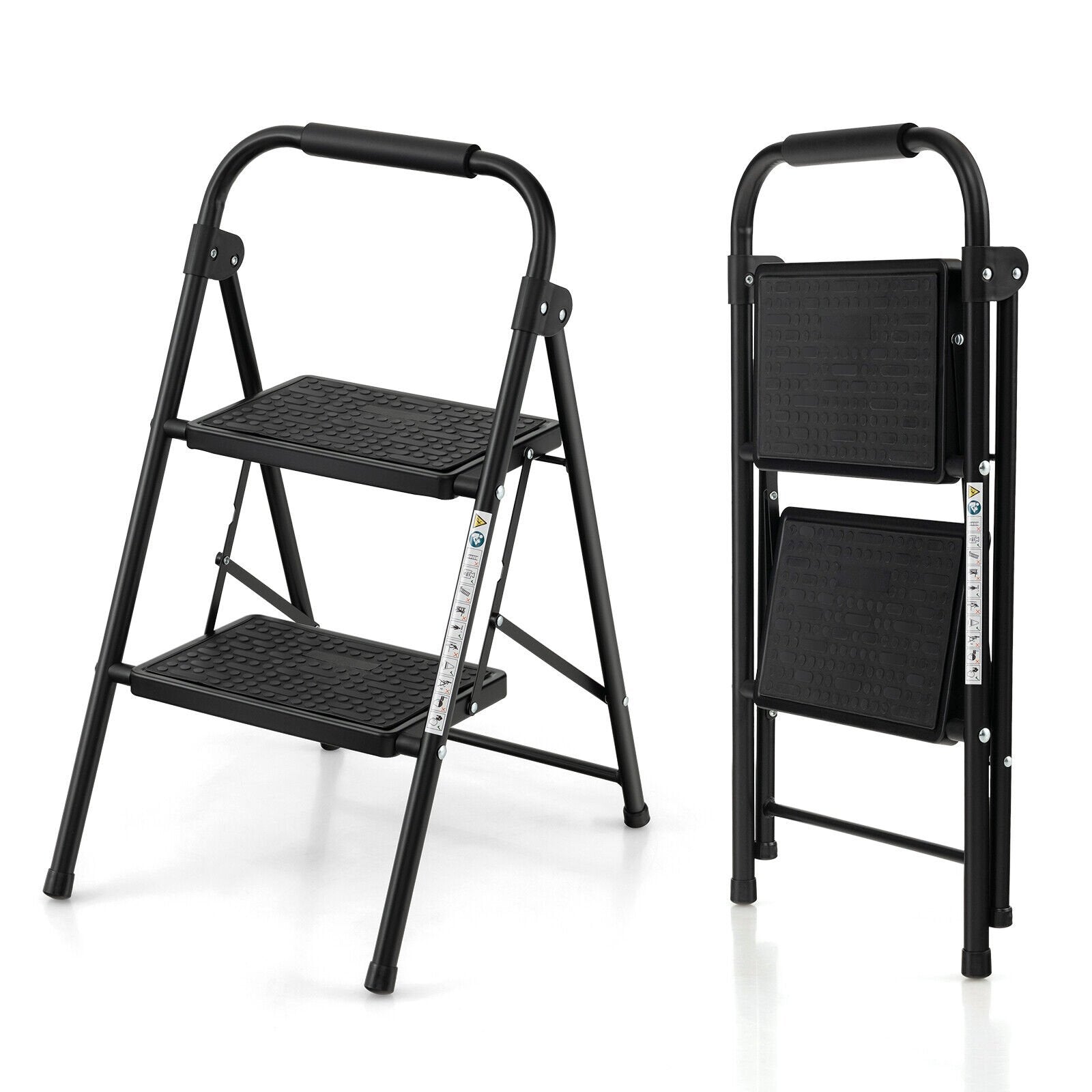 2-Step/3-Step Ladder with Wide Anti-Slip Pedal-2-Step, Black Ladders   at Gallery Canada