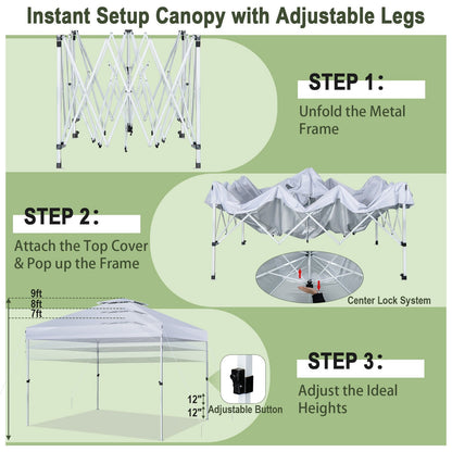 2-Tier 10 x 10 Feet Pop-up Canopy Tent with Wheeled Carry Bag, White Canopies   at Gallery Canada