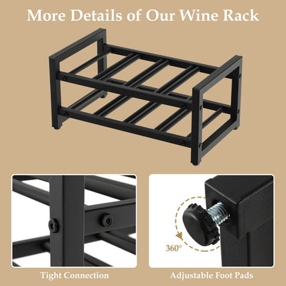 2-Tier 8-Bottle Display Wine Rackwith Adjustable Foot Pads, Black Wine Racks   at Gallery Canada