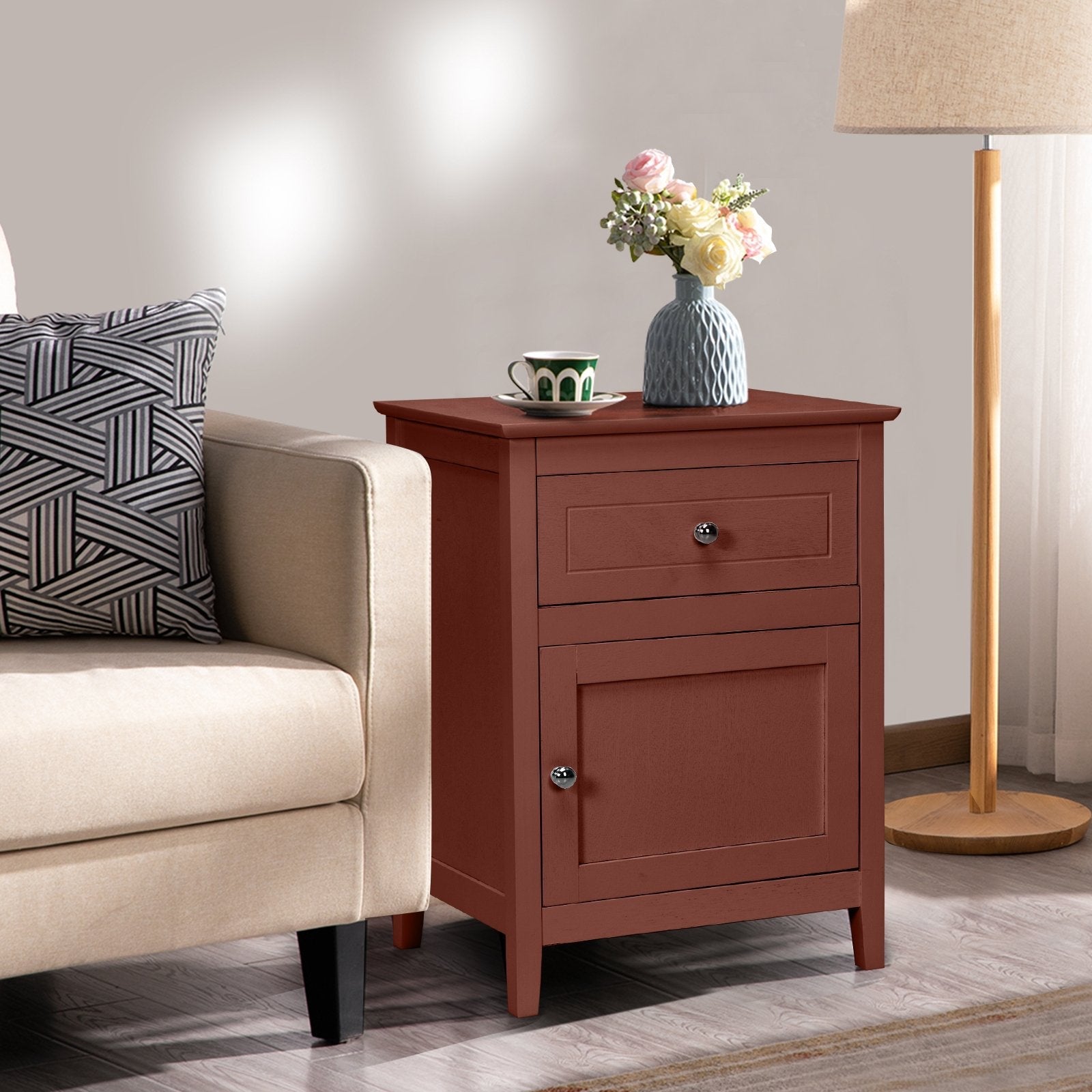 2-Tier Accent Table with Spacious Tabletop, Walnut Nightstands   at Gallery Canada