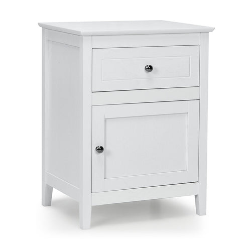 2-Tier Accent Table with Spacious Tabletop, White