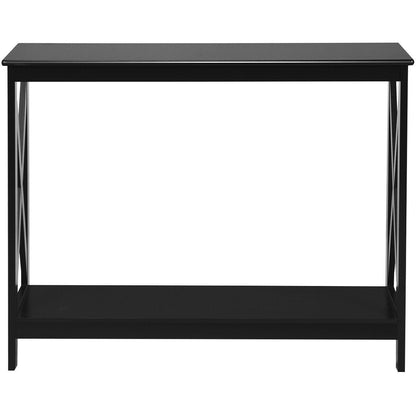 2-Tier Console X-Design Sofa Side Accent Table, Black Console Tables   at Gallery Canada