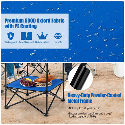 2-Tier Portable Picnic Table with Carrying Bag and 4 Cup Holders, Blue Camping Furniture   at Gallery Canada