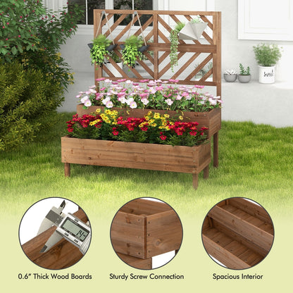 2-Tier Raised Garden Bed with Trellis, Brown Raised Garden Beds   at Gallery Canada