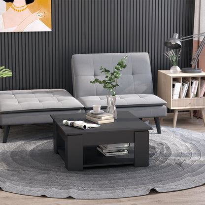 2 Tier Simple Modern Coffee Table Bottom Shelf Living Room Black Coffee Tables   at Gallery Canada