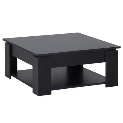 2 Tier Simple Modern Coffee Table Bottom Shelf Living Room Black Coffee Tables Black  at Gallery Canada