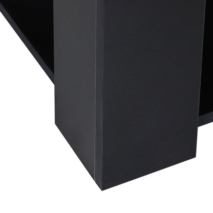 2 Tier Simple Modern Coffee Table Bottom Shelf Living Room Black Coffee Tables   at Gallery Canada