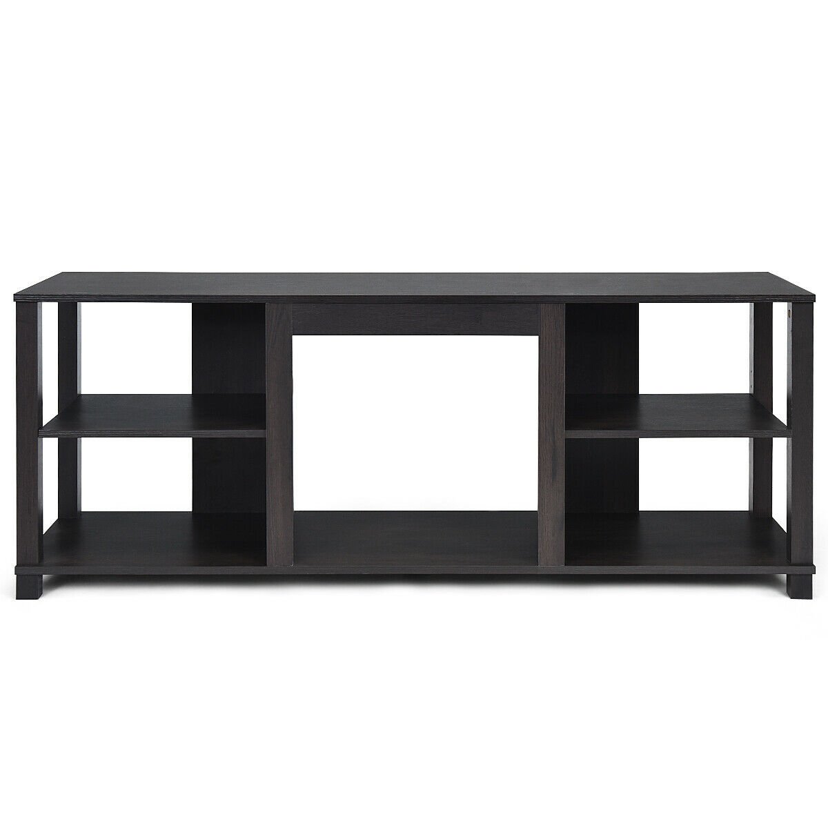 2-Tier TV Storage Cabinet Console with Adjustable Shelves, Black Entertainment Centers & TV Stands   at Gallery Canada