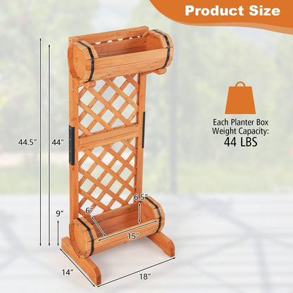 2-Tier Wooden Raised Garden Bed with Trellis, Orange Raised Garden Beds   at Gallery Canada